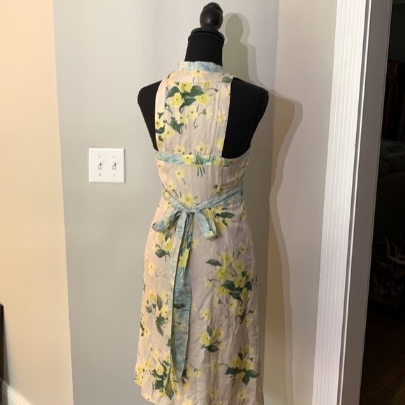 Anthropology Dress Maeve size 2 60% cotton-40% silk. Yellow blue and tan - Picture 2 of 14